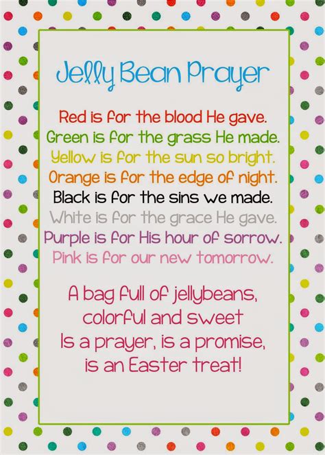 Free Printable Jelly Bean Prayer Printable